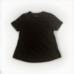 Spyder Active Shirt Large Black Ribbed Short Sleeve Athletic Raglan Stretch